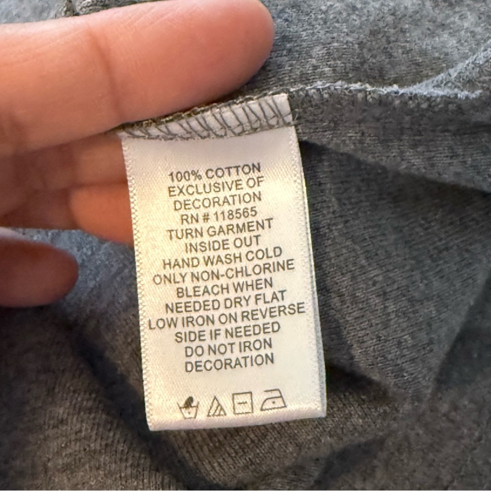 Quacker Factory Gray Ruffle V-Neck Rhinestone 3/4‎ Sleeve Cotton Top Small - Picture 5 of 5
